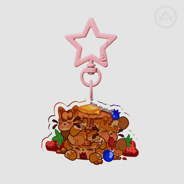 Cat Pancakes Acrylic Keychains