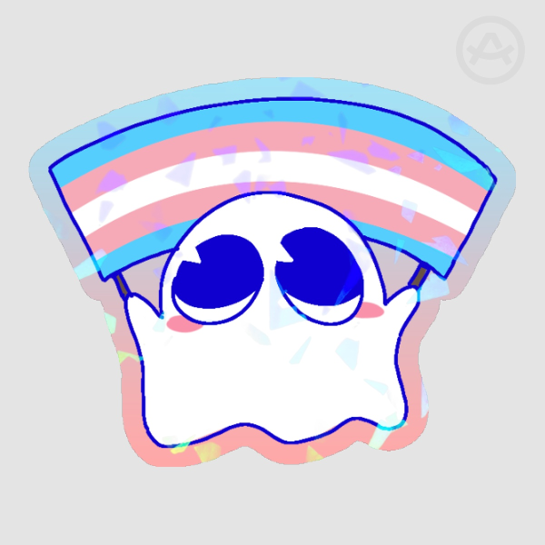 Transgender ghost sticker