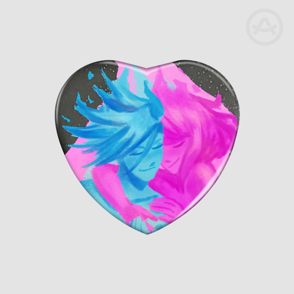 Galo and Lio Glitter Heart Shape Badge