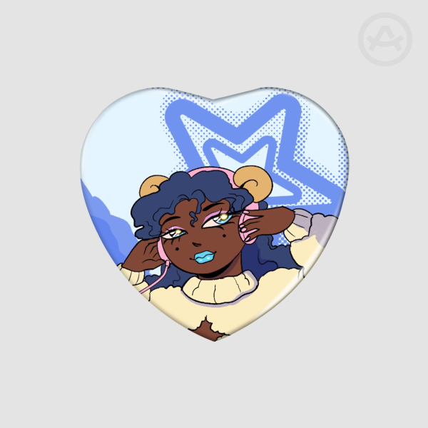 Feel the best Heart Shape Holographic Badges