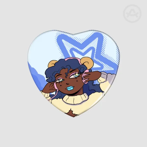 Feel the best Heart Shape Holographic Badges