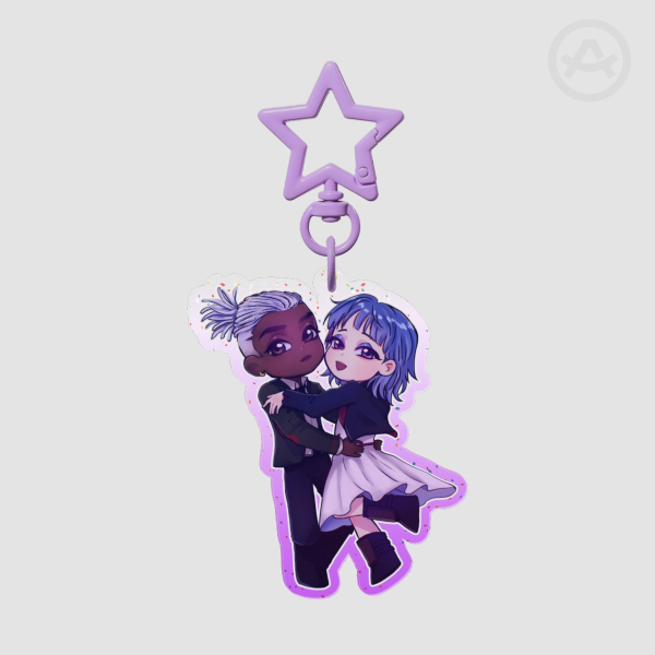 Timebomb-Glitter Acrylic Keychains