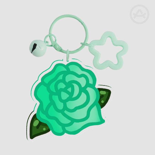 Mint Rose Acrylic Keychains