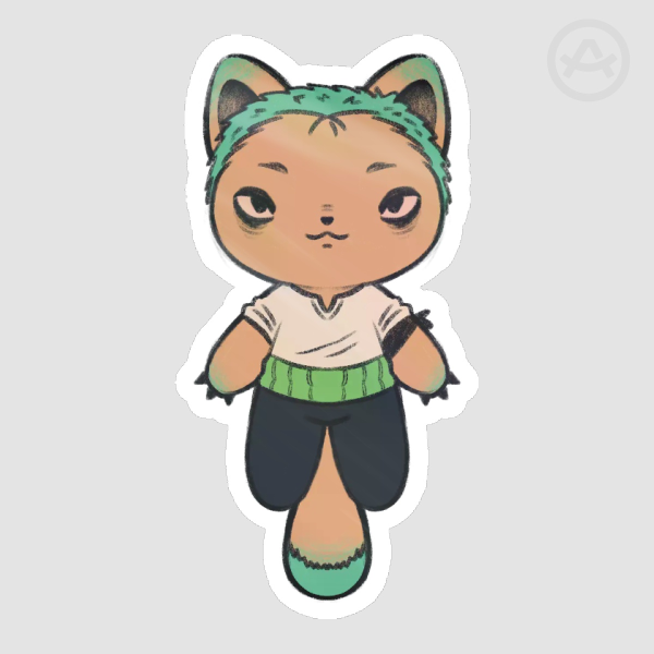 Zorro 01 Cat Die Cut Stickers