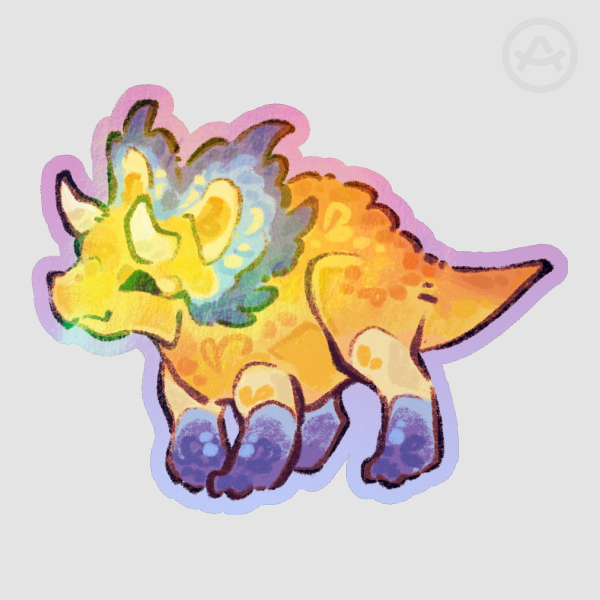 Aroaceratops Rainbow Sticker