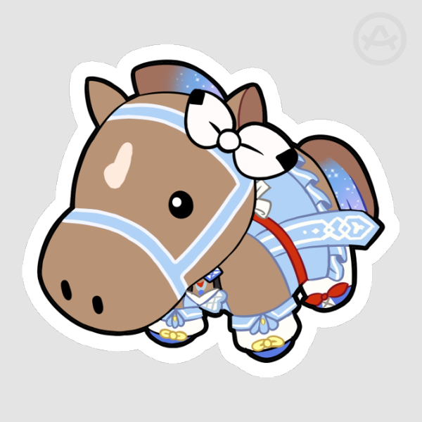 Almond Eye Horse Plushie Sticker