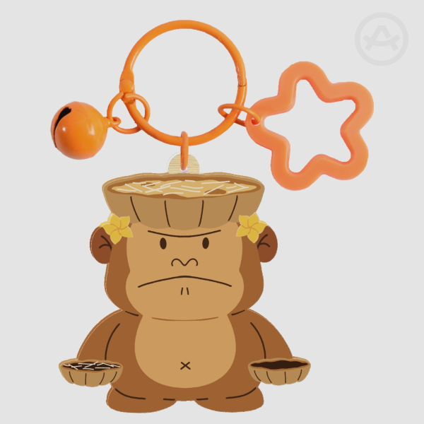 Goribites | Gorilla Pie Susu - Wooden Keychain