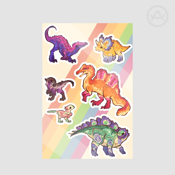 Prideosaurus Sticker Sheet