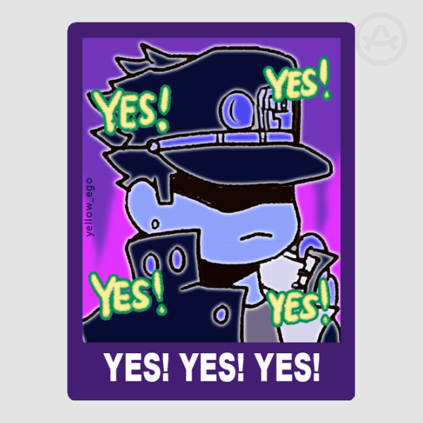 JJBA meme icon sticker (Yes Yes Yes)