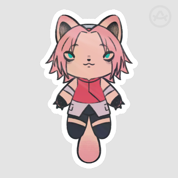 Sakura Haruno Cat Die Cut Stickers