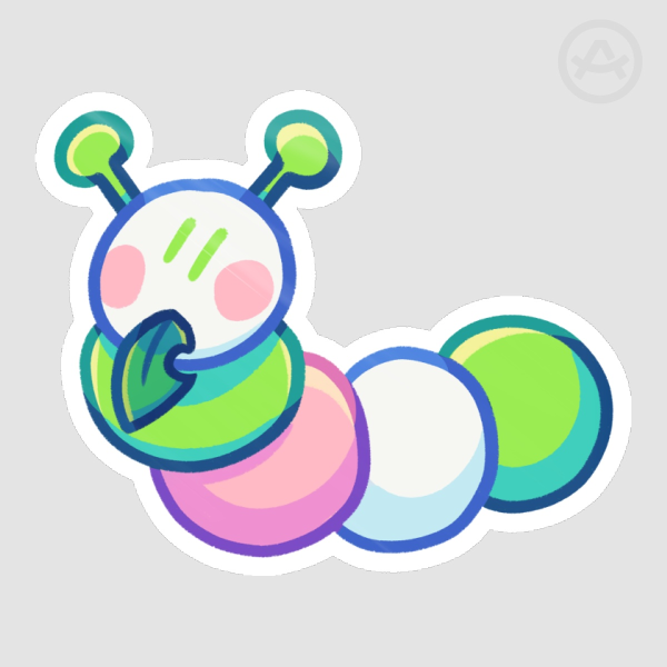 Deltarune Worm Glossy Die Cut Sticker
