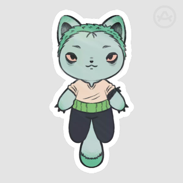 Zorro 02 Cat Die Cut Stickers