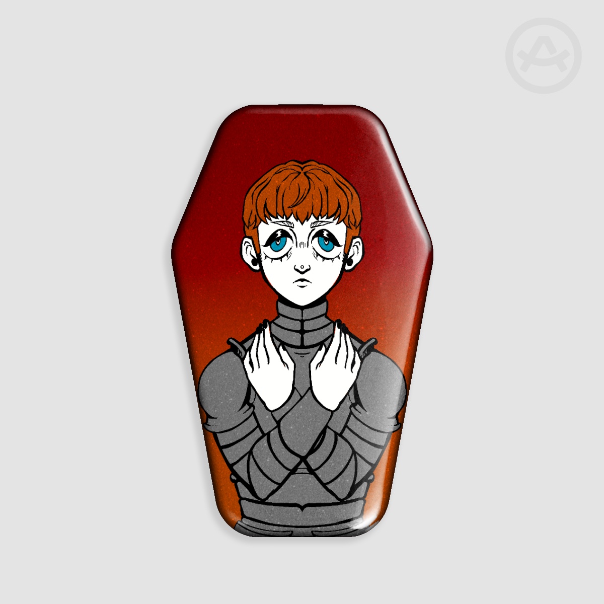 D'Arce Fear and Hunger Coffin Shape Holographic Badges