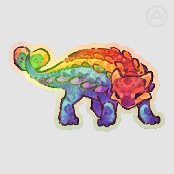 Rainbowdino Sticker