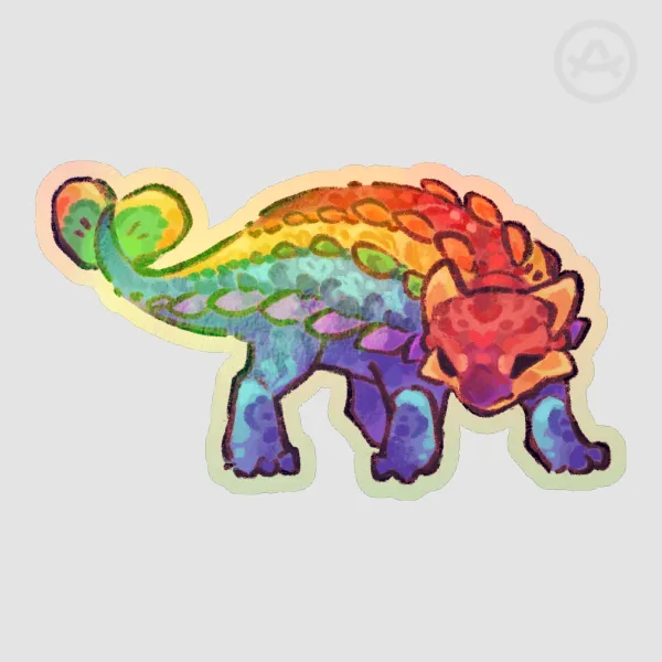 Rainbowdino Sticker