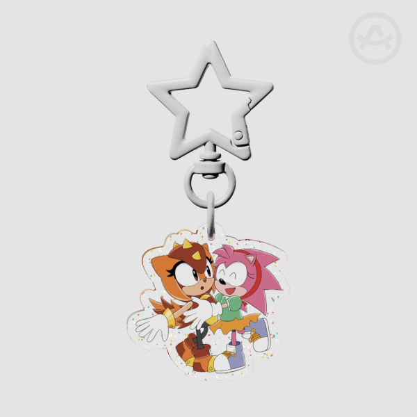 Amy and Trip Glitter Acrylic Keychain