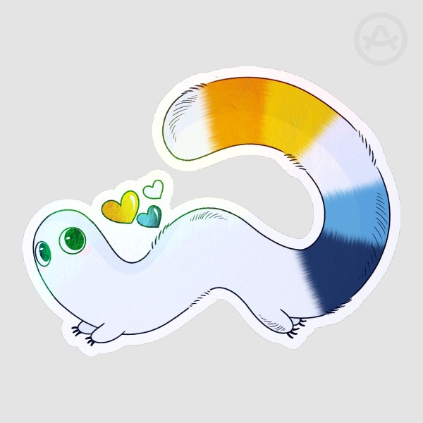 Aroace pride brush buddy sticker!
