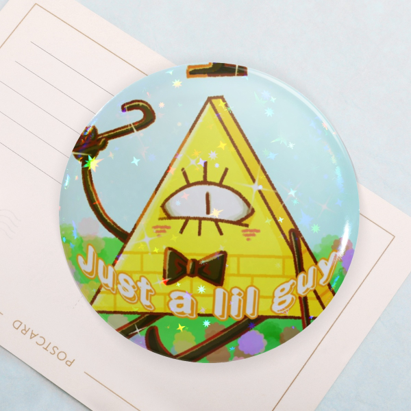 Bill Cipher "Just a lil guy" button badge