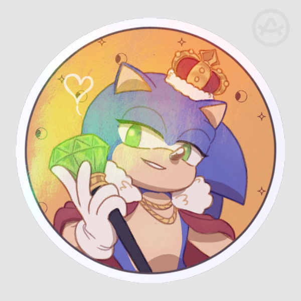 Sonic the King Sticker Die-cut