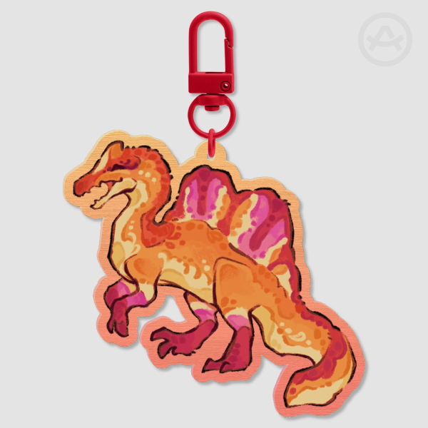 Lesbinosaurus Wood Keychain