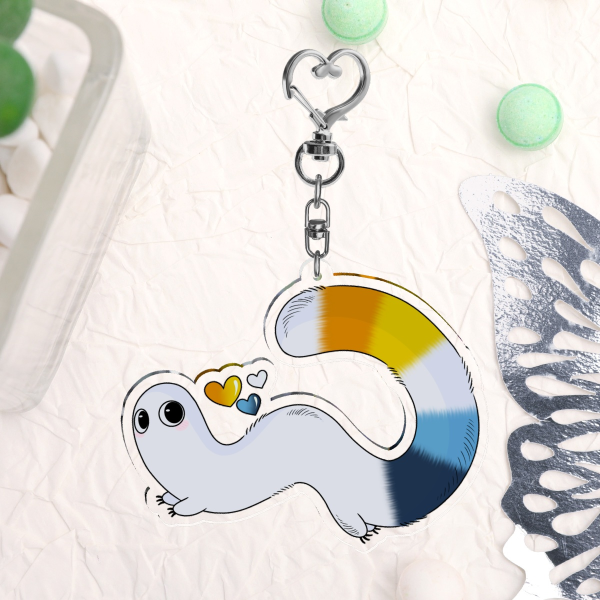 Aroace pride brush buddy keychain!