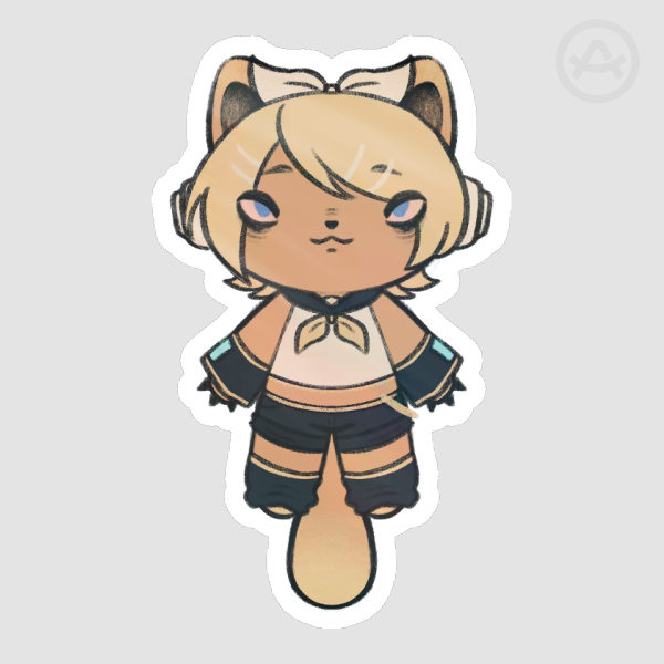 Rin Kagamine Cat Die Cut Stickers