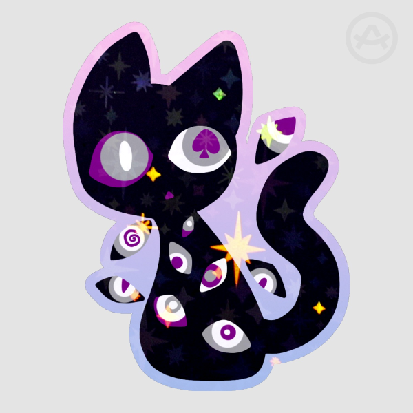 Asexual Shadow Kitty Sticker
