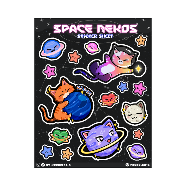 Space Nekos Sticker Sheet