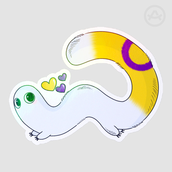 Intersex pride brush buddy sticker!