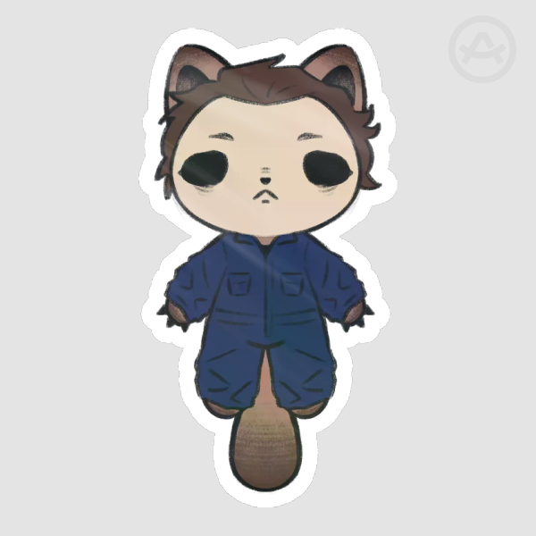 Michael Myers Cat Die Cut Stickers