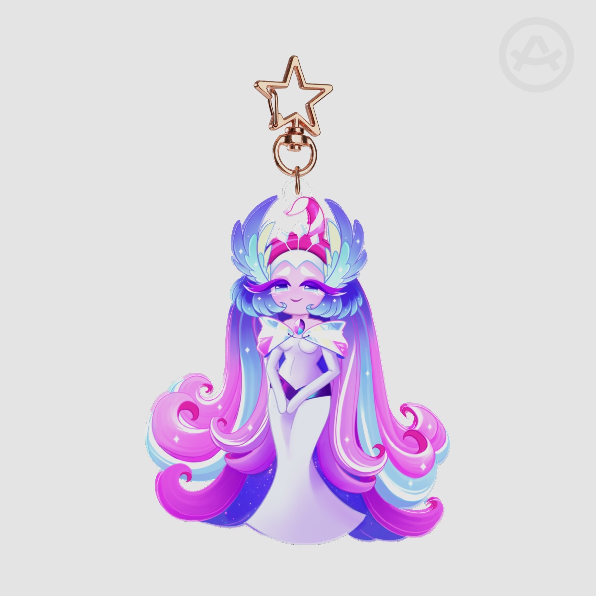 Full bleed Sugar swan keychain
