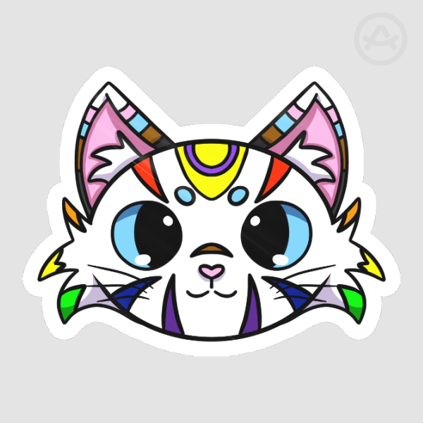 Discreet progress pride cat sticker