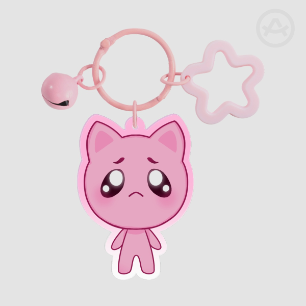 Awkward-on-purpose Pien neko keychain