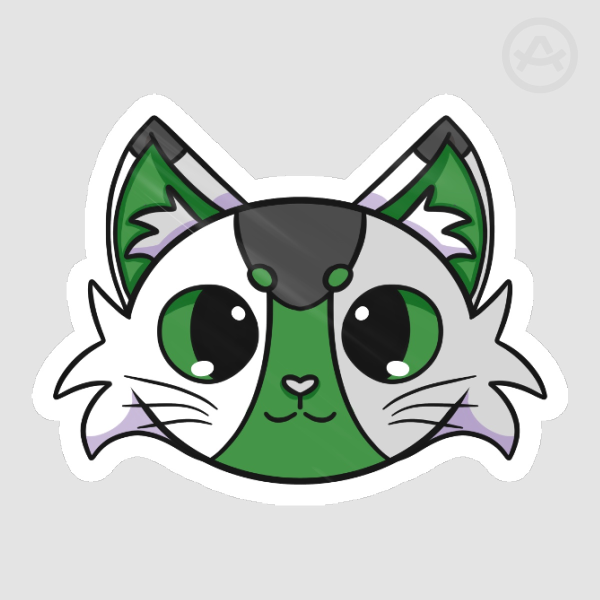 Discreet demiromantic pride cat sticker