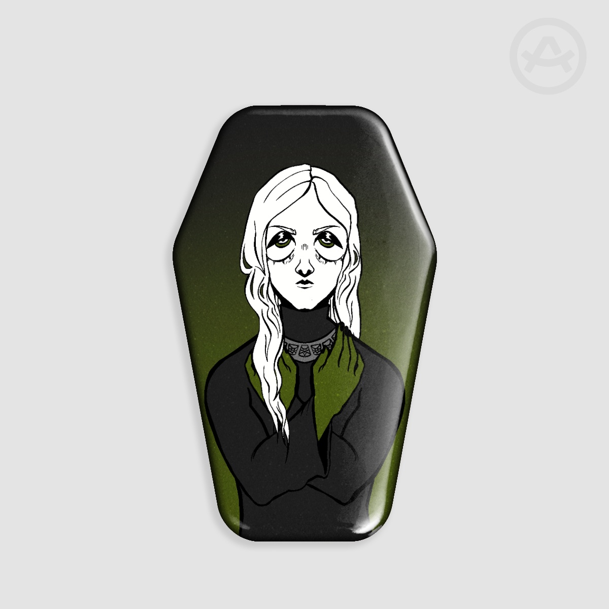 Enki Fear and Hunger Coffin Shape Holographic Badges
