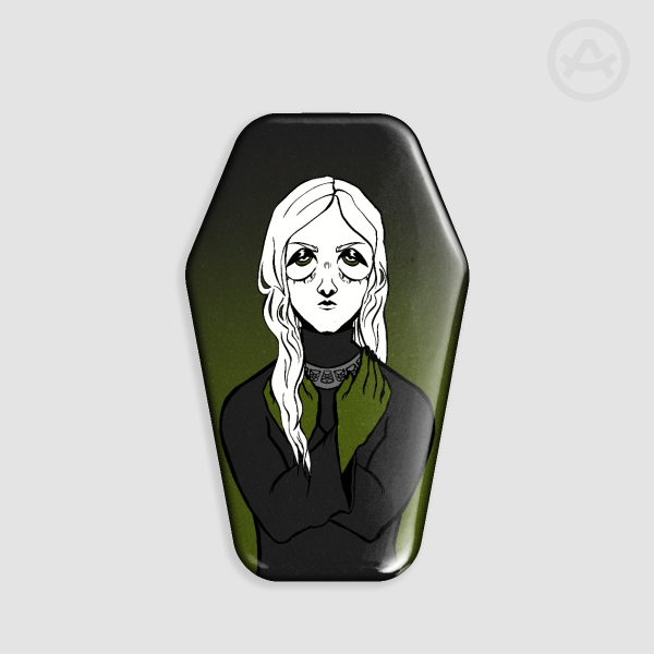 Enki Fear and Hunger Coffin Shape Holographic Badges
