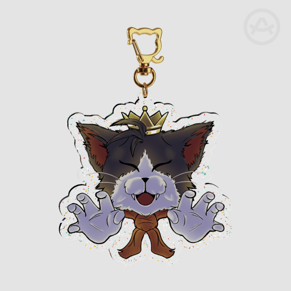 Cait Sith Glitter Acrylic Keychain