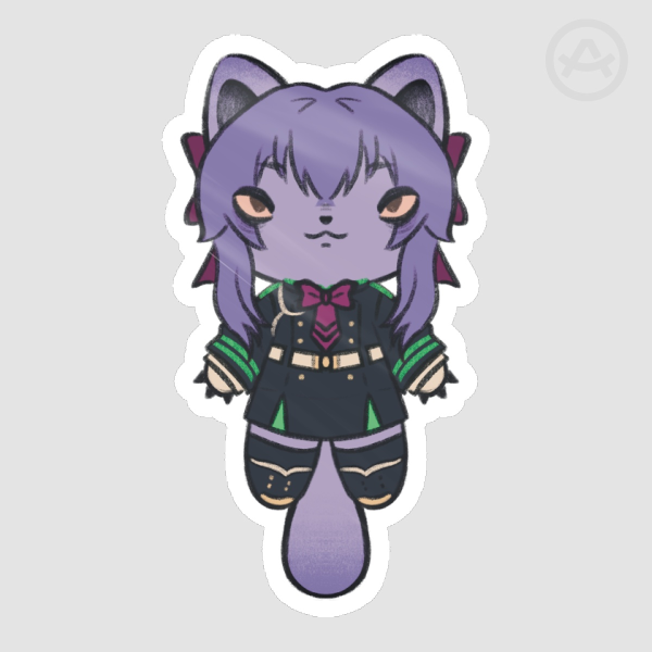 Shinoa Cat Die Cut Stickers