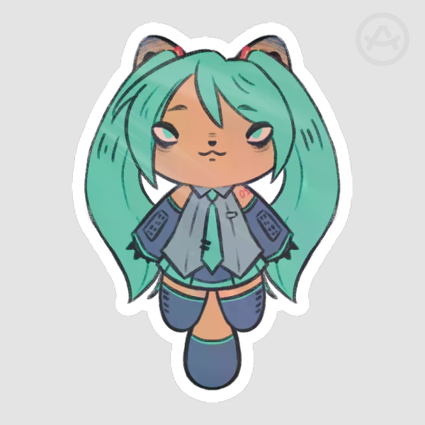 Miku Cat Die Cut Stickers