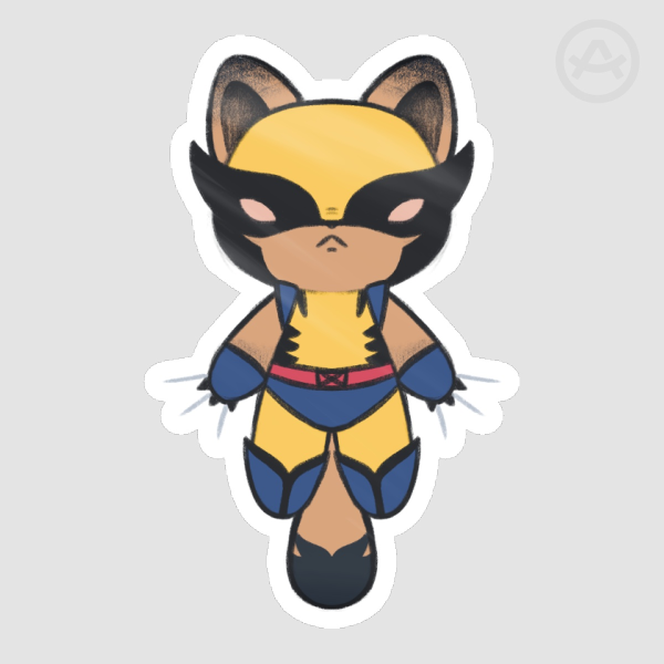 Wolverine 021 Cat Die Cut Stickers