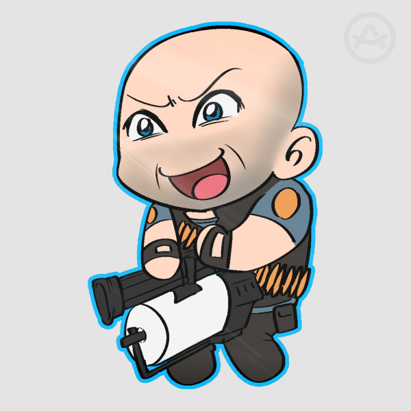 BLU Heavy Chibi Sticker
