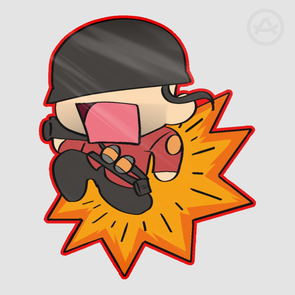 RED Soldier Chibi Sticker