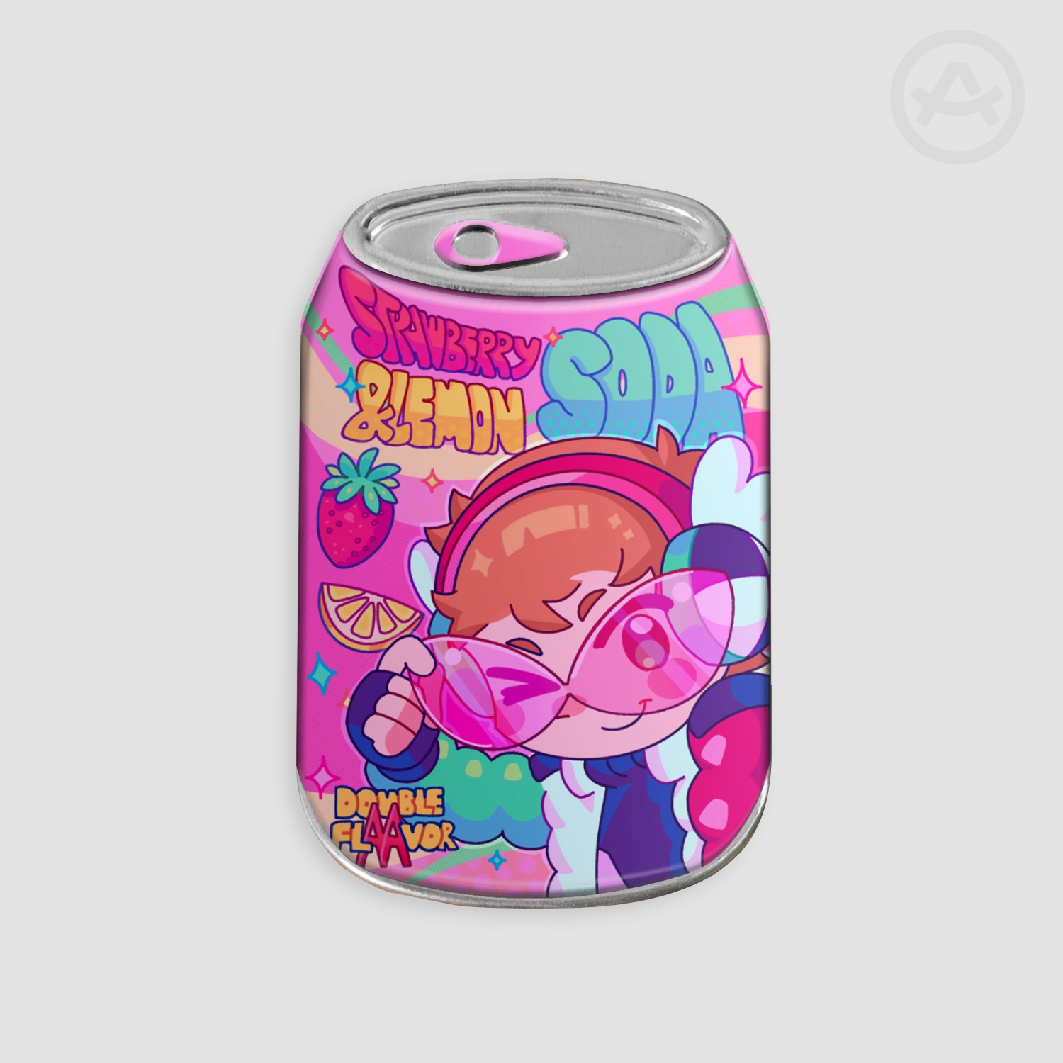 Feinberg strawberry and lemon soda badge