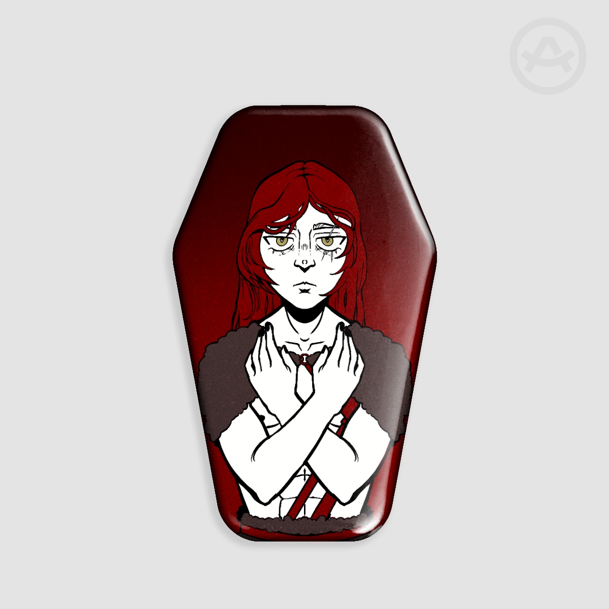 Ragnvaldr Fear and Hunger Coffin Shape Holographic Badges