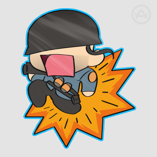 BLU Soldier Chibi Sticker