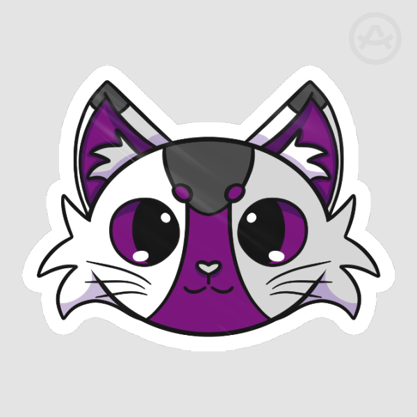 Discreet demisexual pride cat sticker