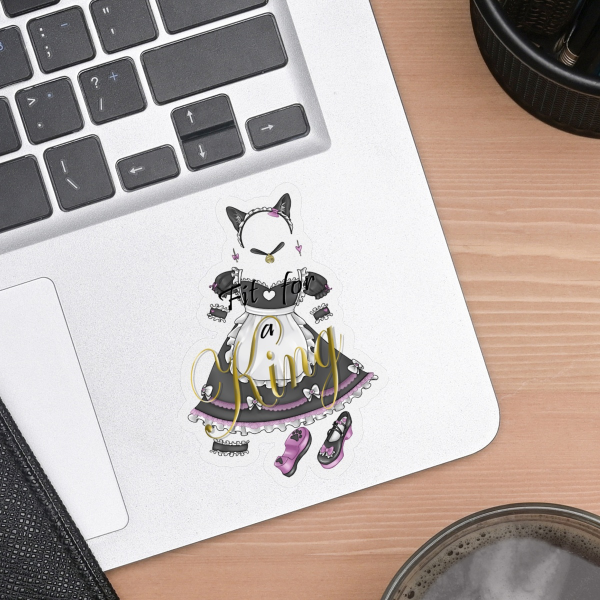 Cat Maid King Clear Sticker