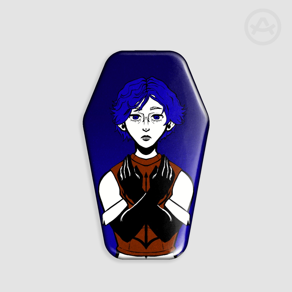 Cahara Fear and Hunger Coffin Shape Holographic Badges