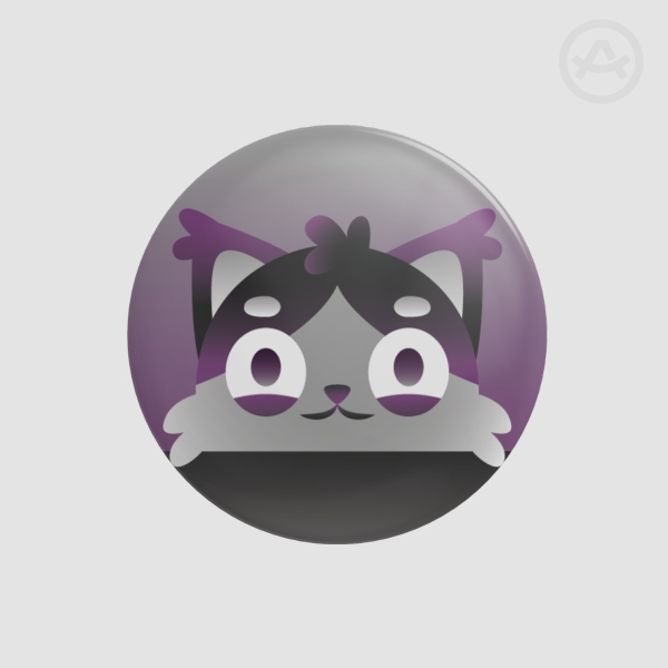 Rainbow Kitty Pin - Asexual Demisexual Pride