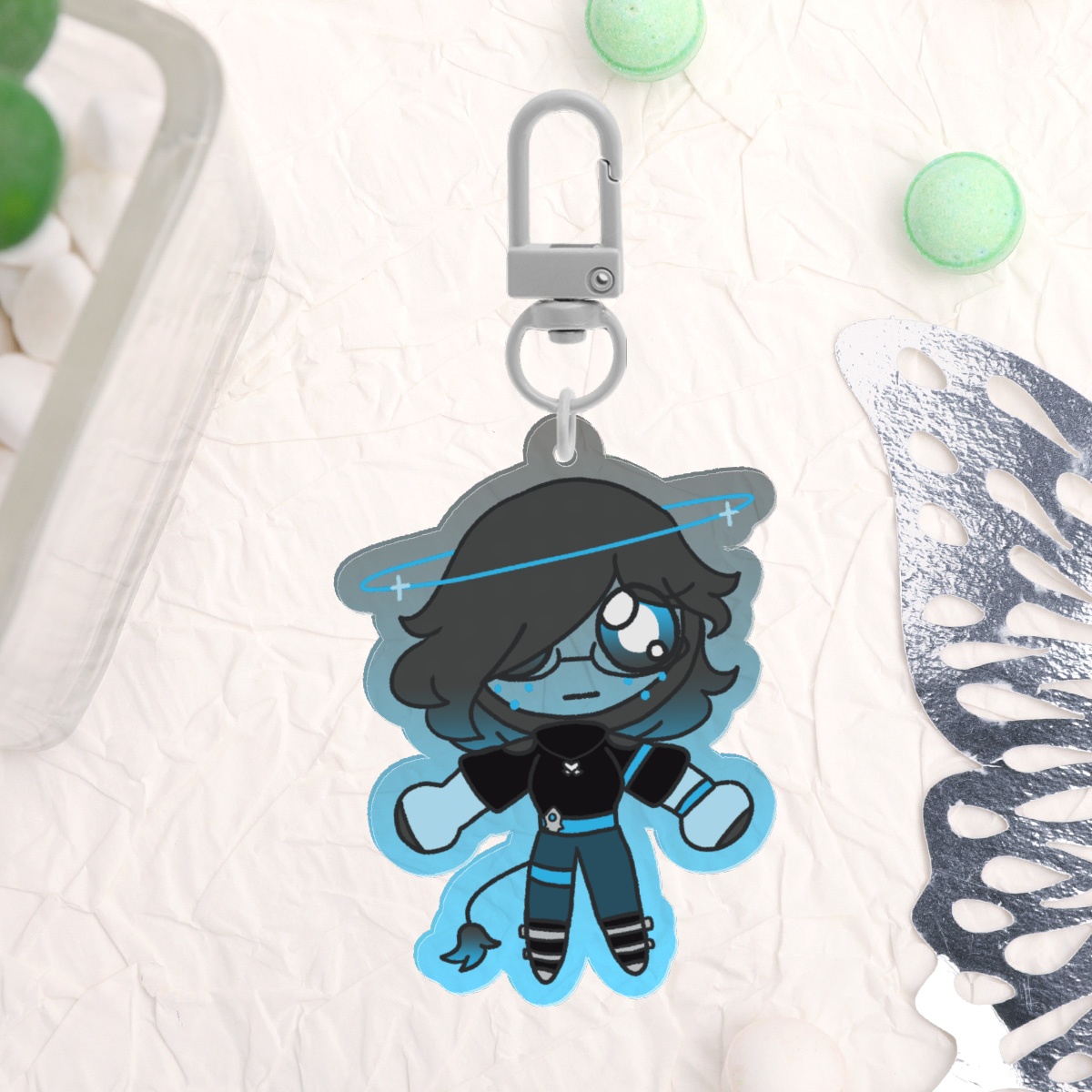 Staring Victim Keychain
